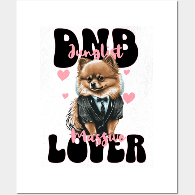 DNB -  Lover Pomeranian Junglist (Black) Wall Art by DISCOTHREADZ 